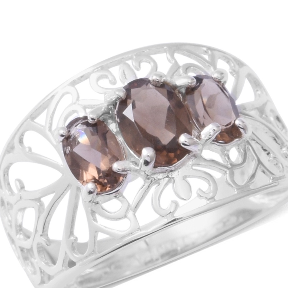 Smoky Quartz SS ring